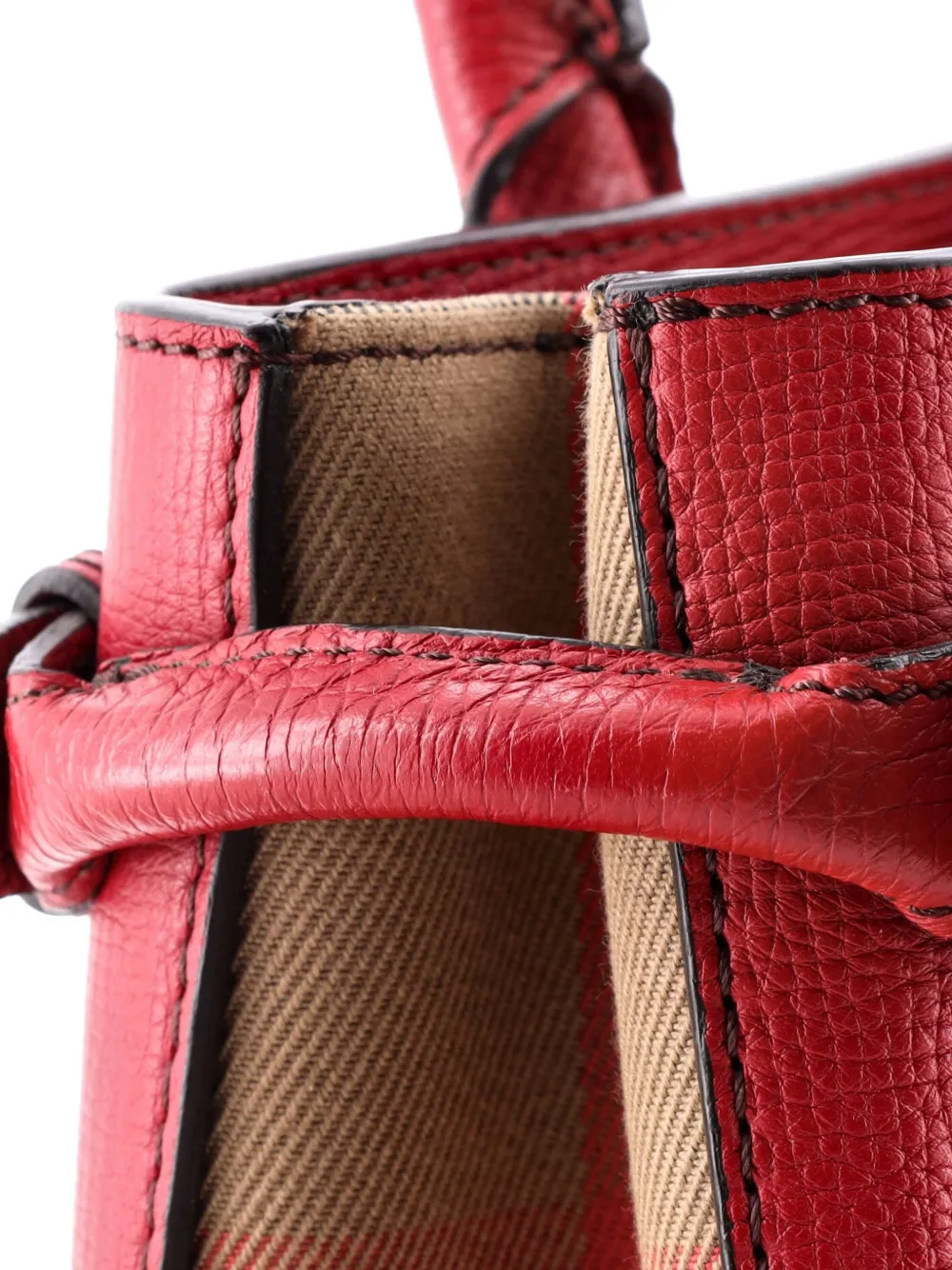 Banner Leather And House Check Canvas Small Tote Bag