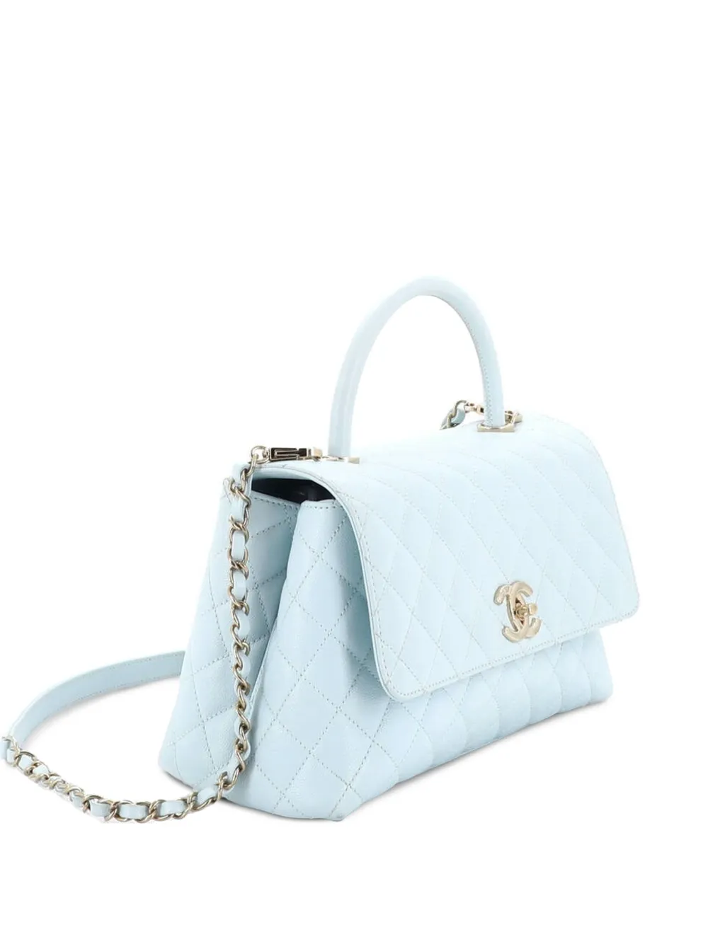 CHANEL Pre-Owned Coco Top Handle Bag Quilted Caviar Small crossbody bag - Blu