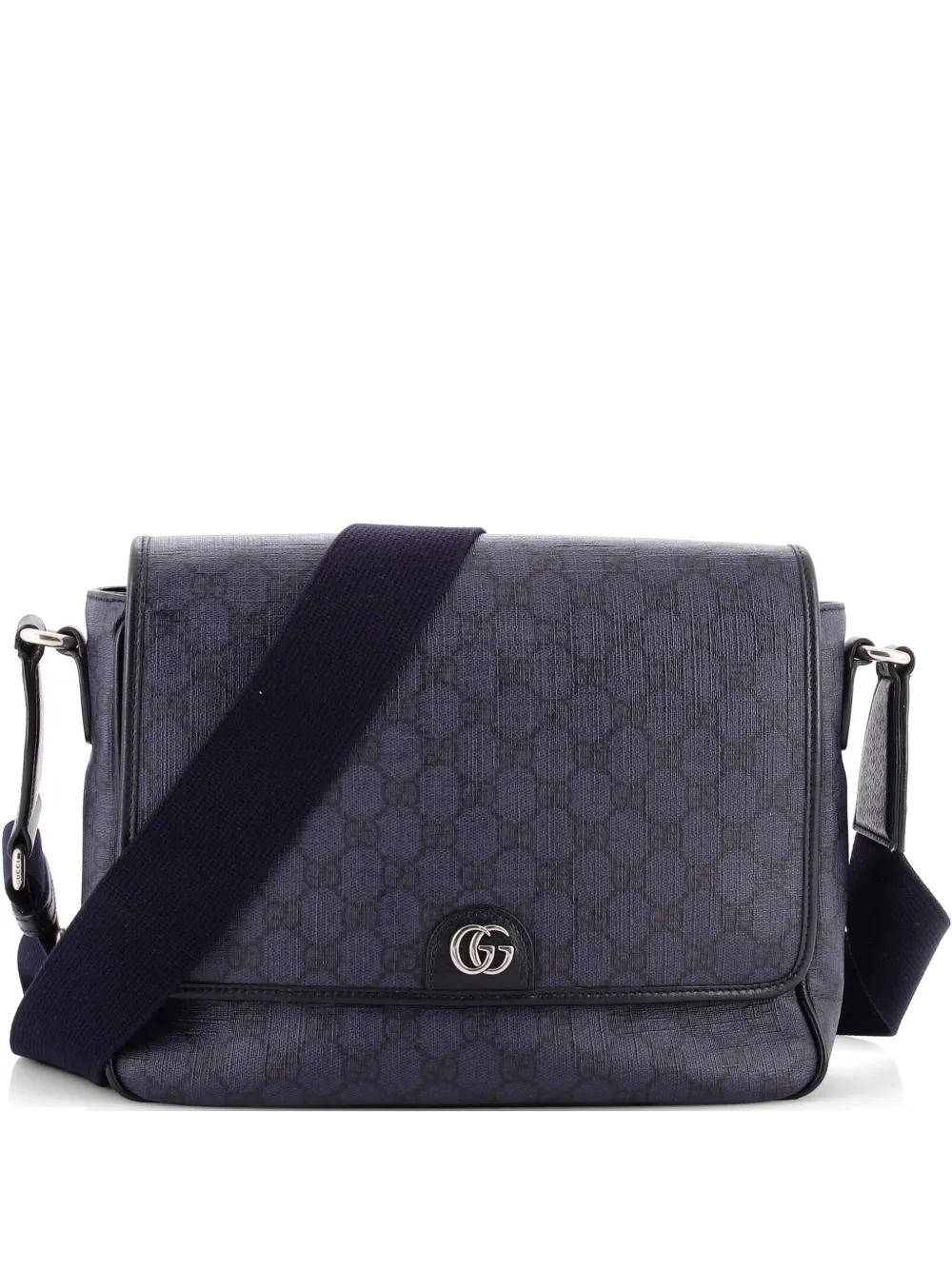 Gucci Pre-Owned Ophidia Flap Messenger Bag GG Coated Canvas Medium crossbody bag - Blu