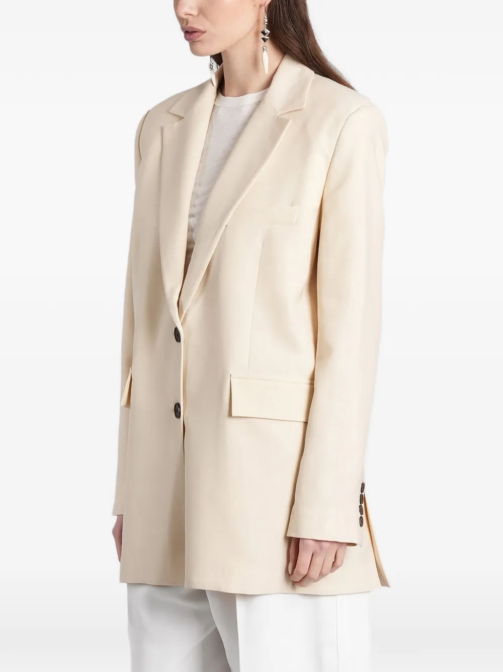 IRO Alapi oversized jack met enkele rij knopen Beige