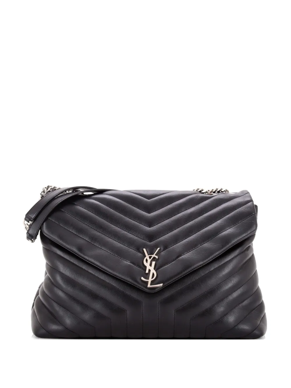 Saint Laurent Pre-Owned Loulou Matelasse Chevron Leather Large shoulder bag - Nero