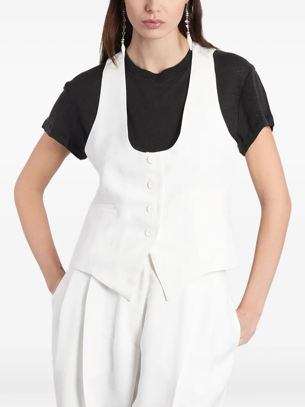 IRO Cala button-up waistcoat - Bianco