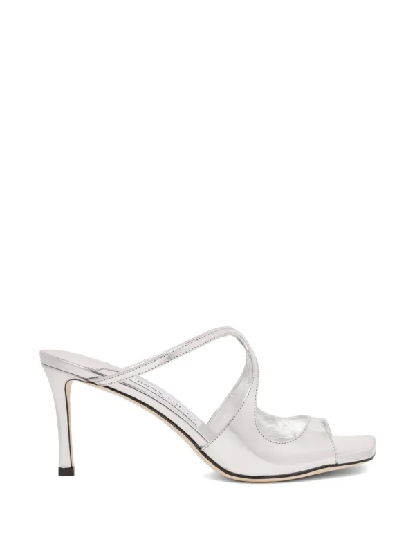 JIMMY CHOO ストラップミュール Jimmy Choo ストラップ ミュール | シルバートーン | FARFETCH JP