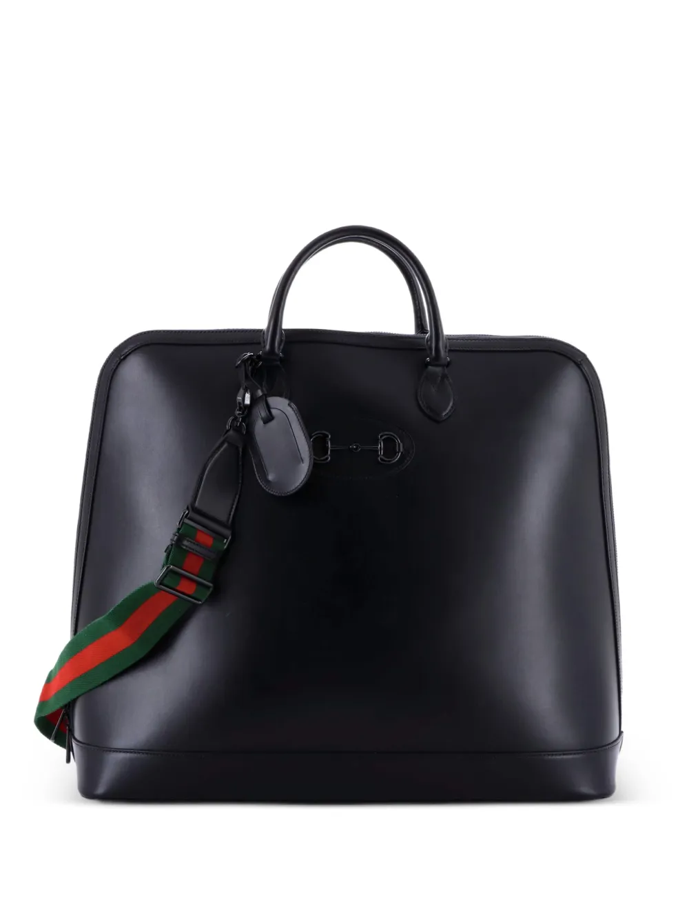 Gucci Pre-Owned Horsebit 1955 Web Duffle Bag Leather Large travel bag - Nero