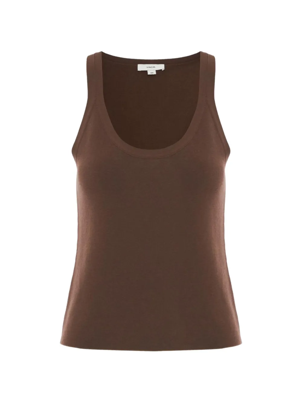 Vince scoop-neck ribbed tank top - Marrone