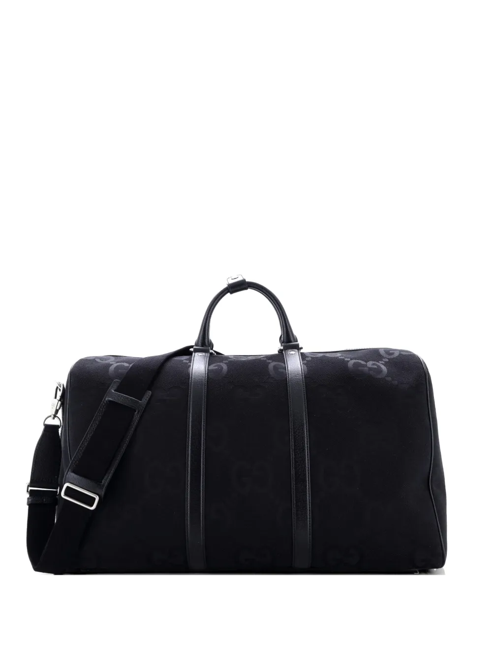 Gucci Pre-Owned Duffle Bag Jumbo GG Embossed Leather Large travel bag - Nero