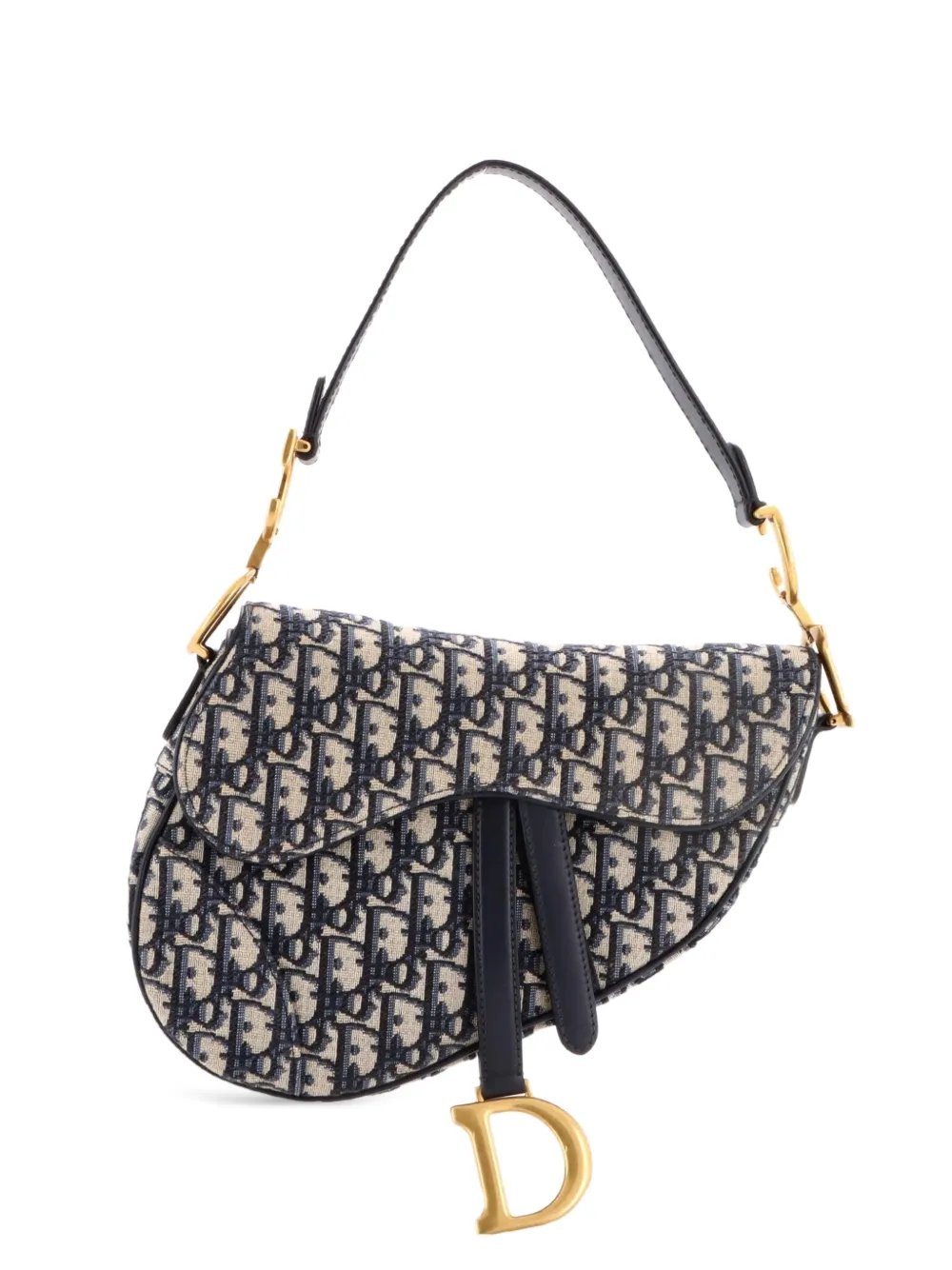 Christian Dior Pre-Owned Saddle Handbag Oblique Canvas Medium shoulder bag - Blau