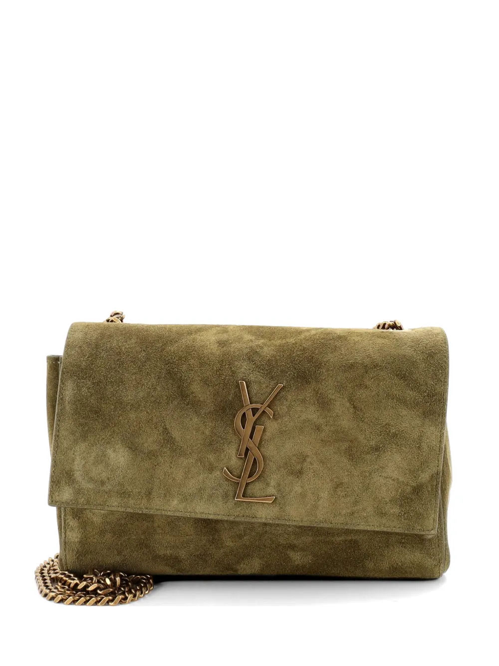 Saint Laurent Pre-Owned Classic Monogram Reversible Shoulder Bag Suede Small crossbody bag - Verde