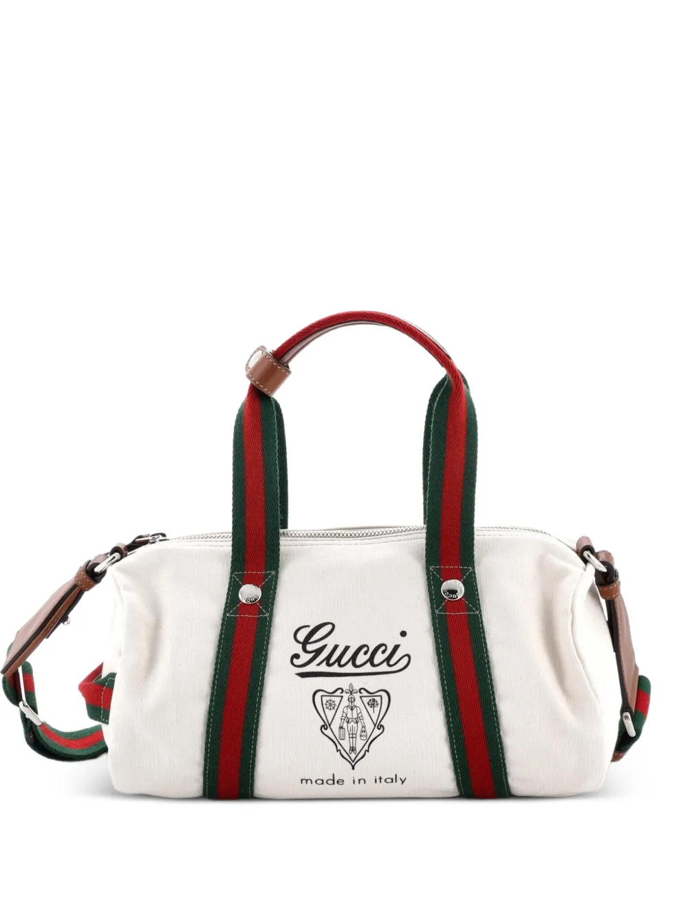 Gucci Pre-Owned Crest Duffle Printed Canvas Small travel bag - Toni neutri