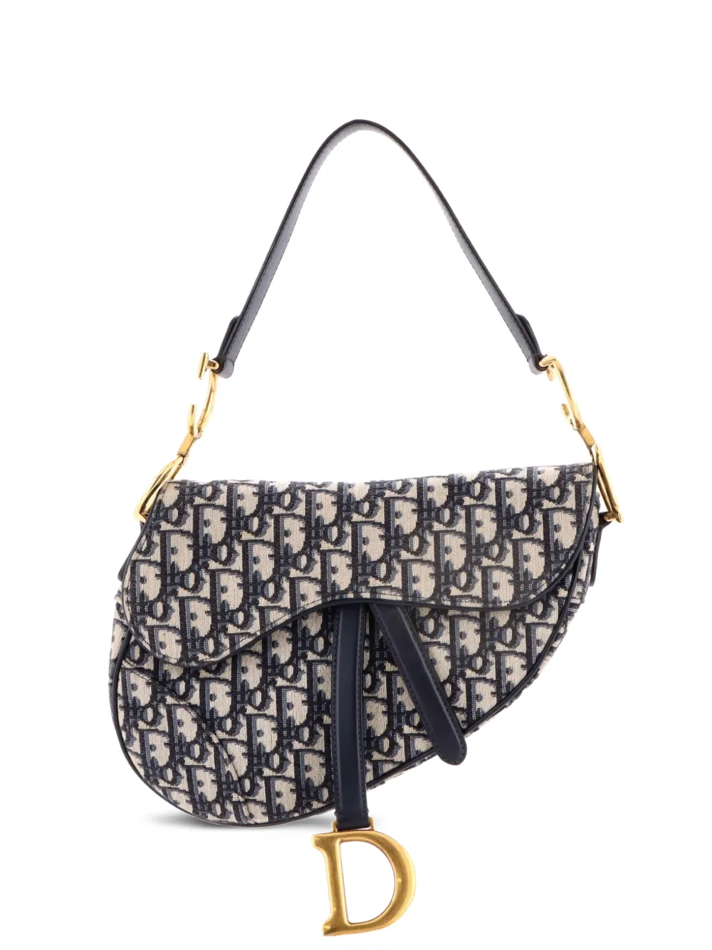 Christian Dior Pre-Owned Saddle Handbag Oblique Canvas Medium shoulder bag - Blau