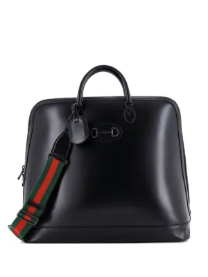 Gucci Pre-Owned Horsebit 1955 Web Duffle Bag Leather Large Travel