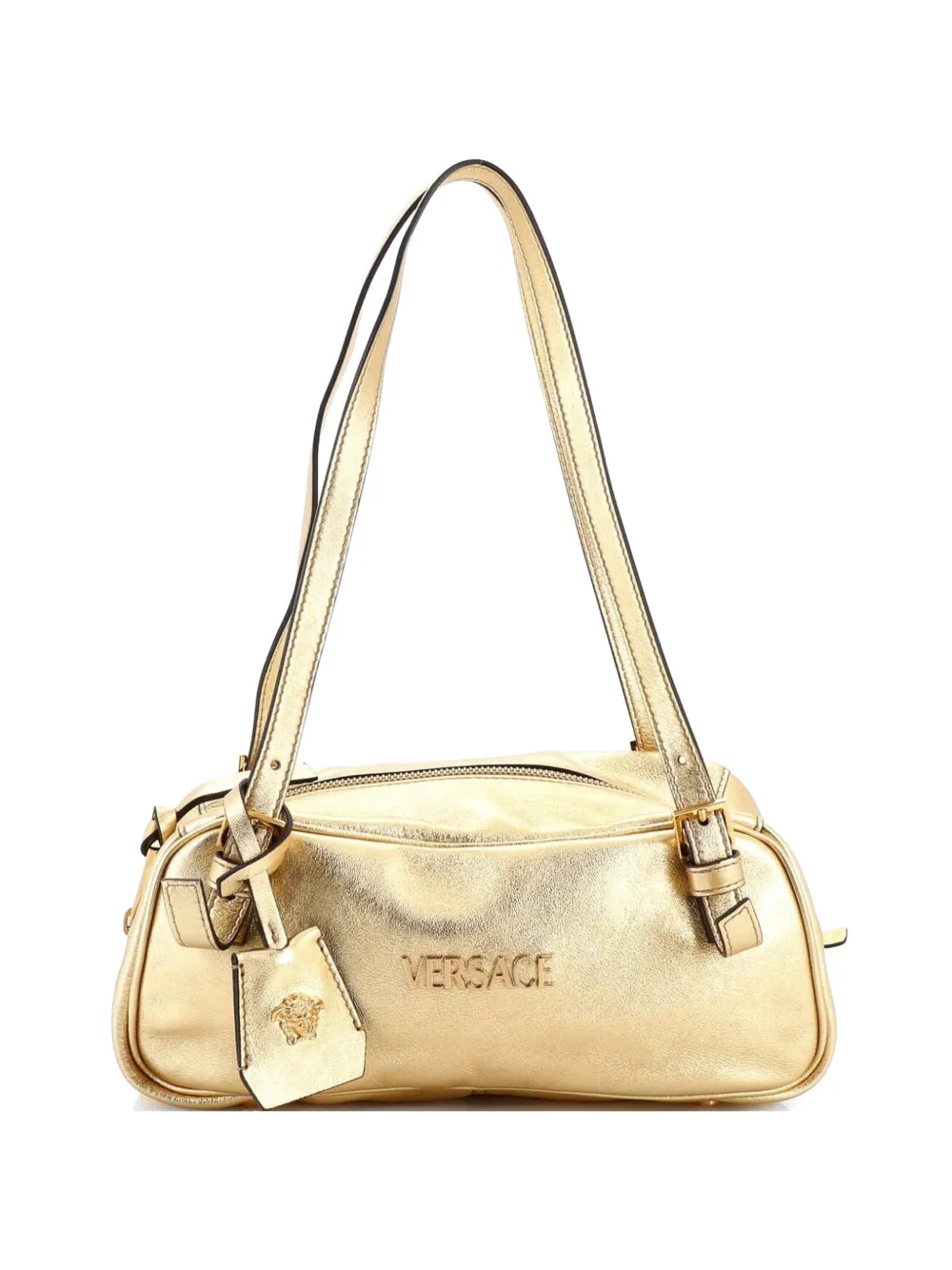 Versace Pre-Owned Tag Bowling Bag Leather handbag - Effetto metallizzato