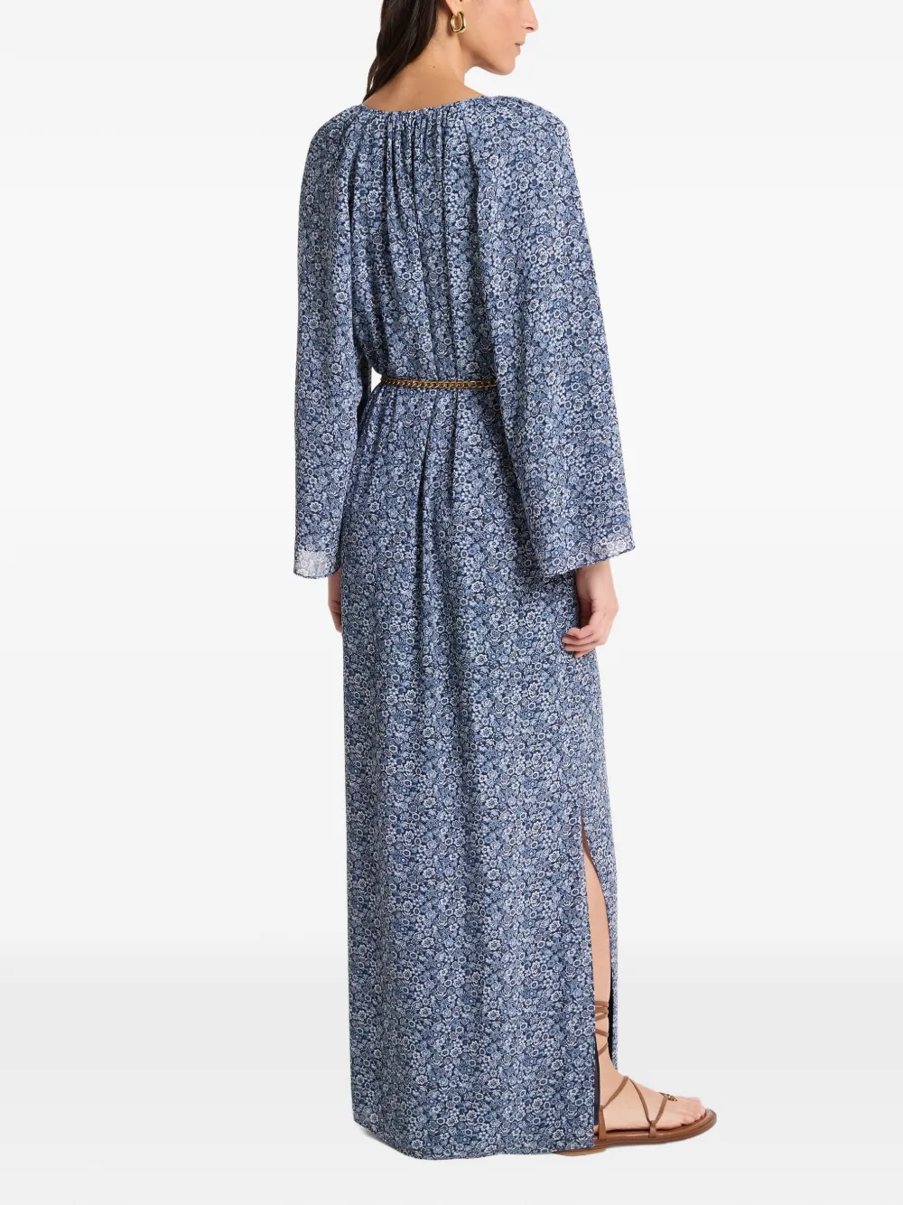 Michael Kors Tuniek met bloemen-print en V-hals Blauw