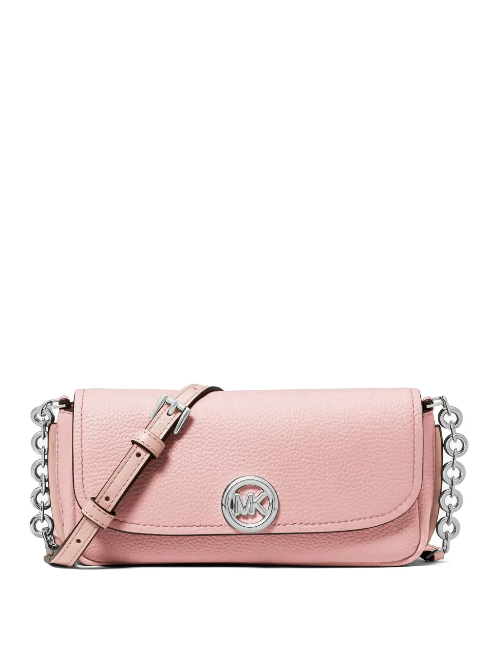 Michael Kors pebbled-leather chain-link shoulder bag - Rosa