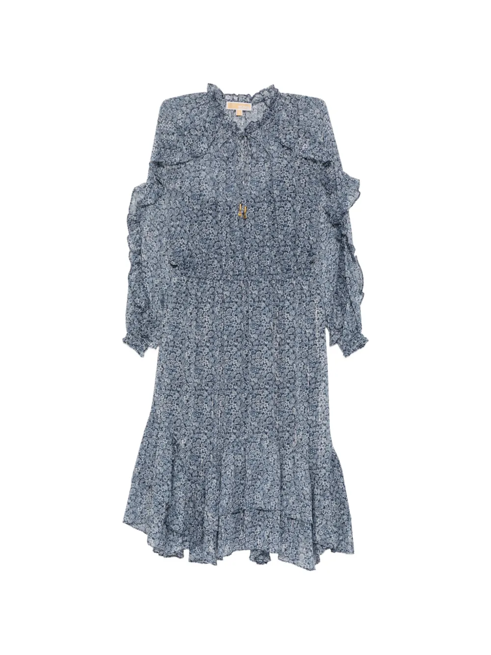 Michael Kors floral ruffle midi dress - Blu