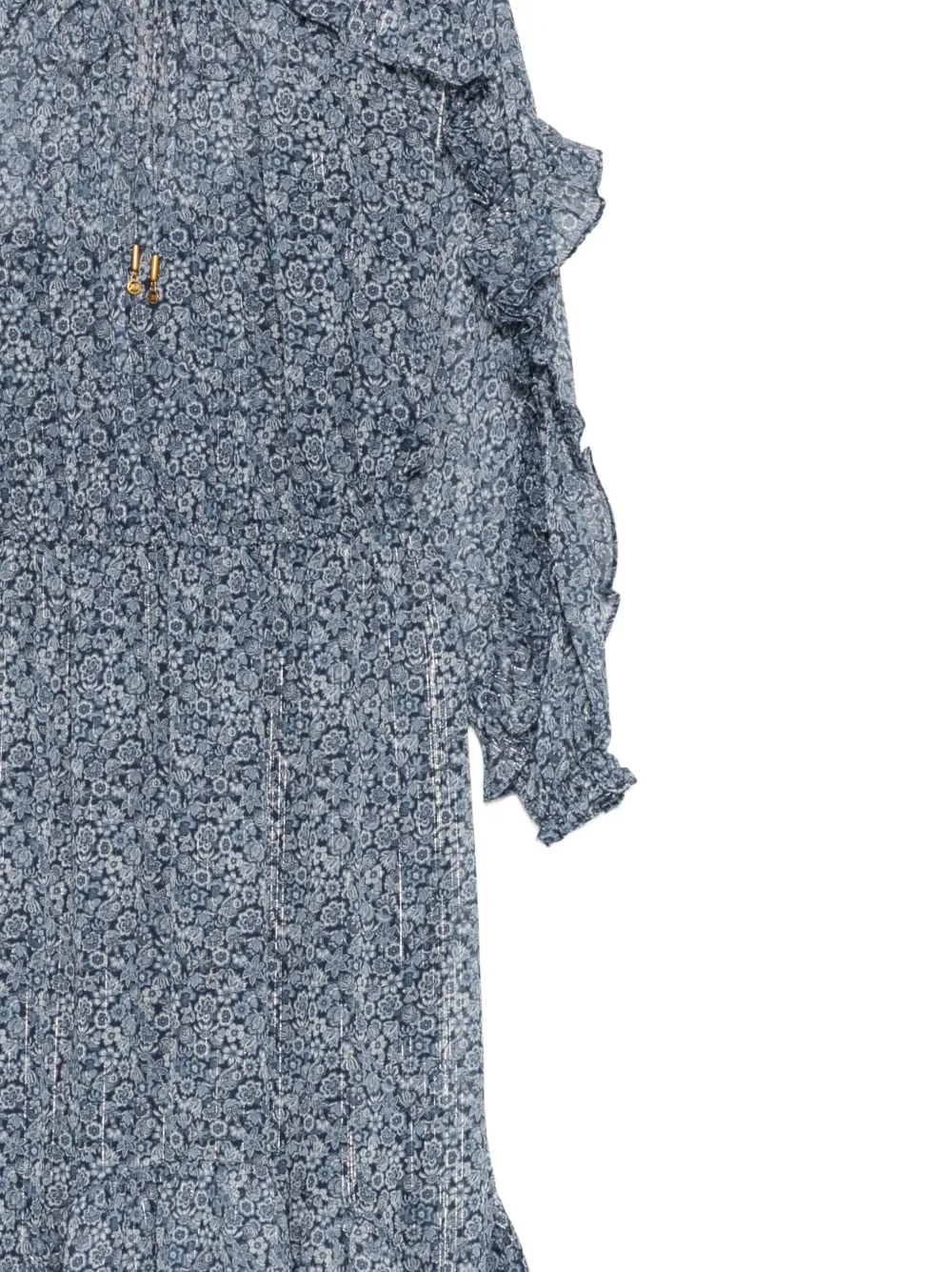 Michael Kors Midi-jurk met ruches Blauw