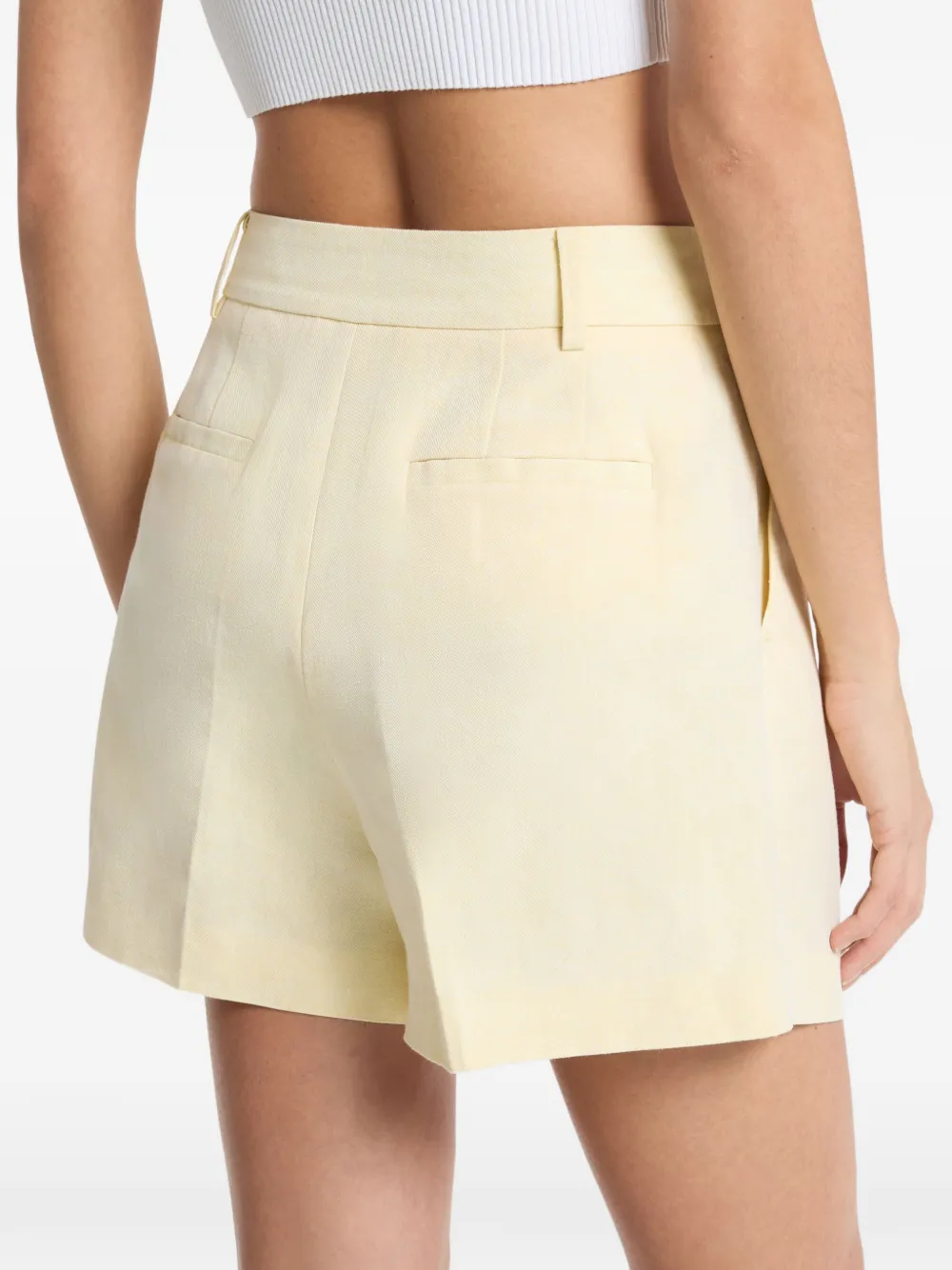 Michael Kors Geplooide linnen shorts Geel