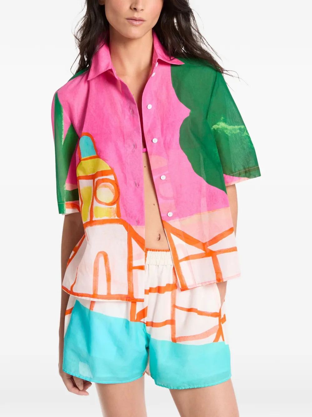 Michael Kors Camicia St Tropez con stampa grafica - Rosa