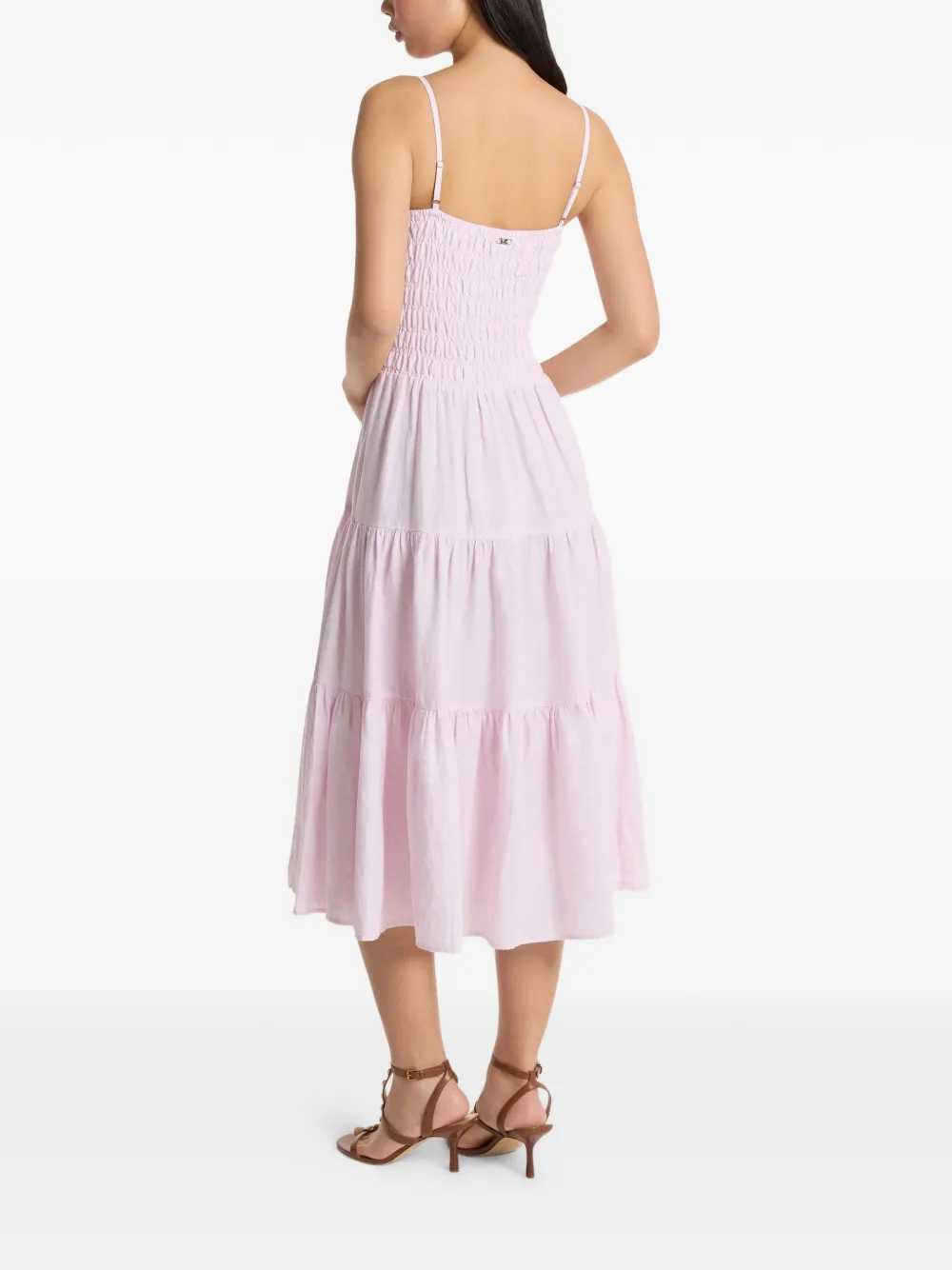 Michael Kors Gesmockte geplooide jurk Roze