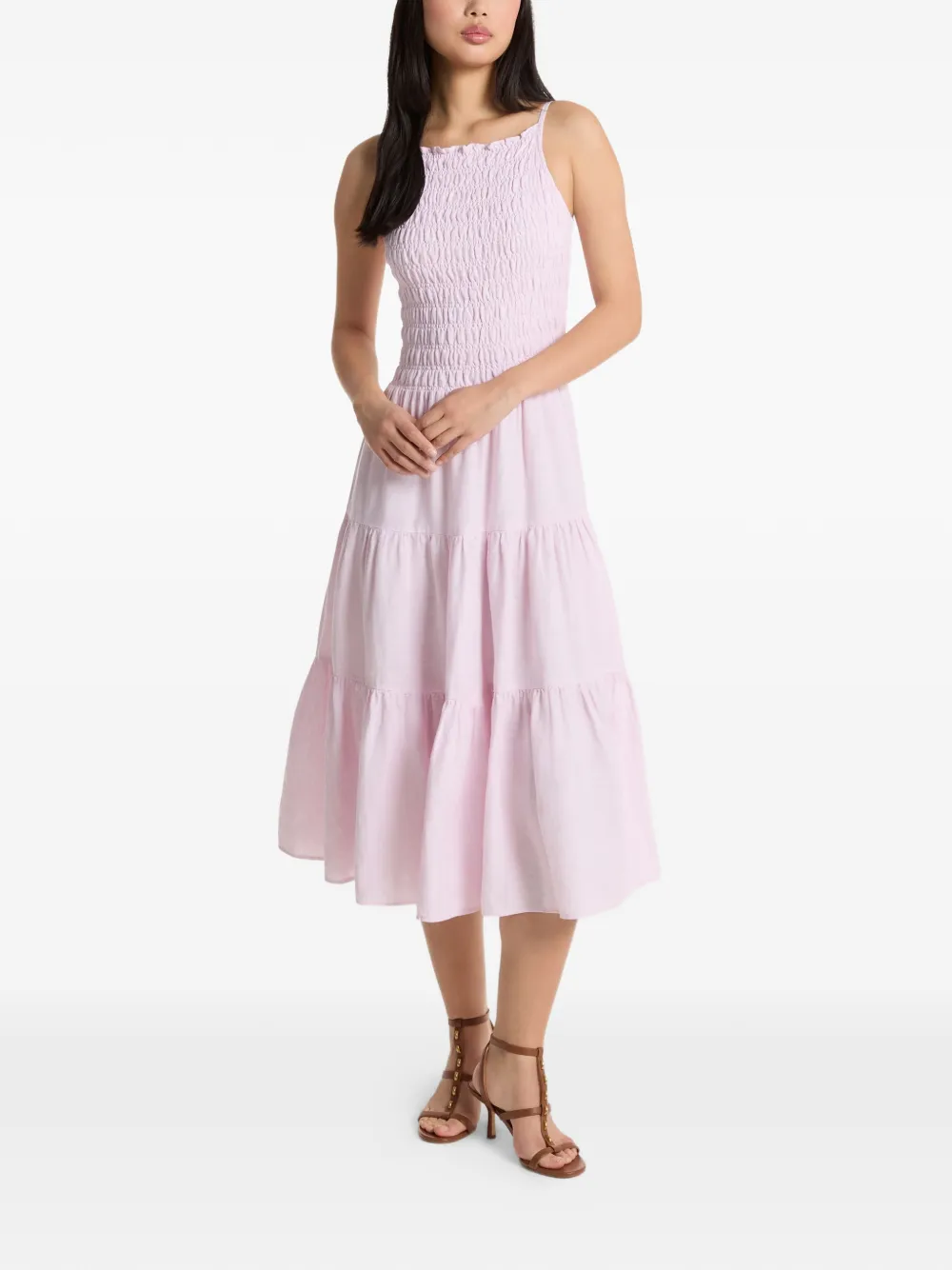 Michael Kors smocked tiered dress - Rosa