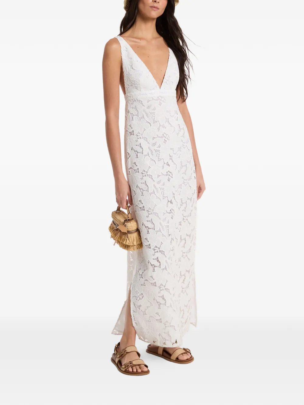 Michael Kors corded-lace maxi dress - White