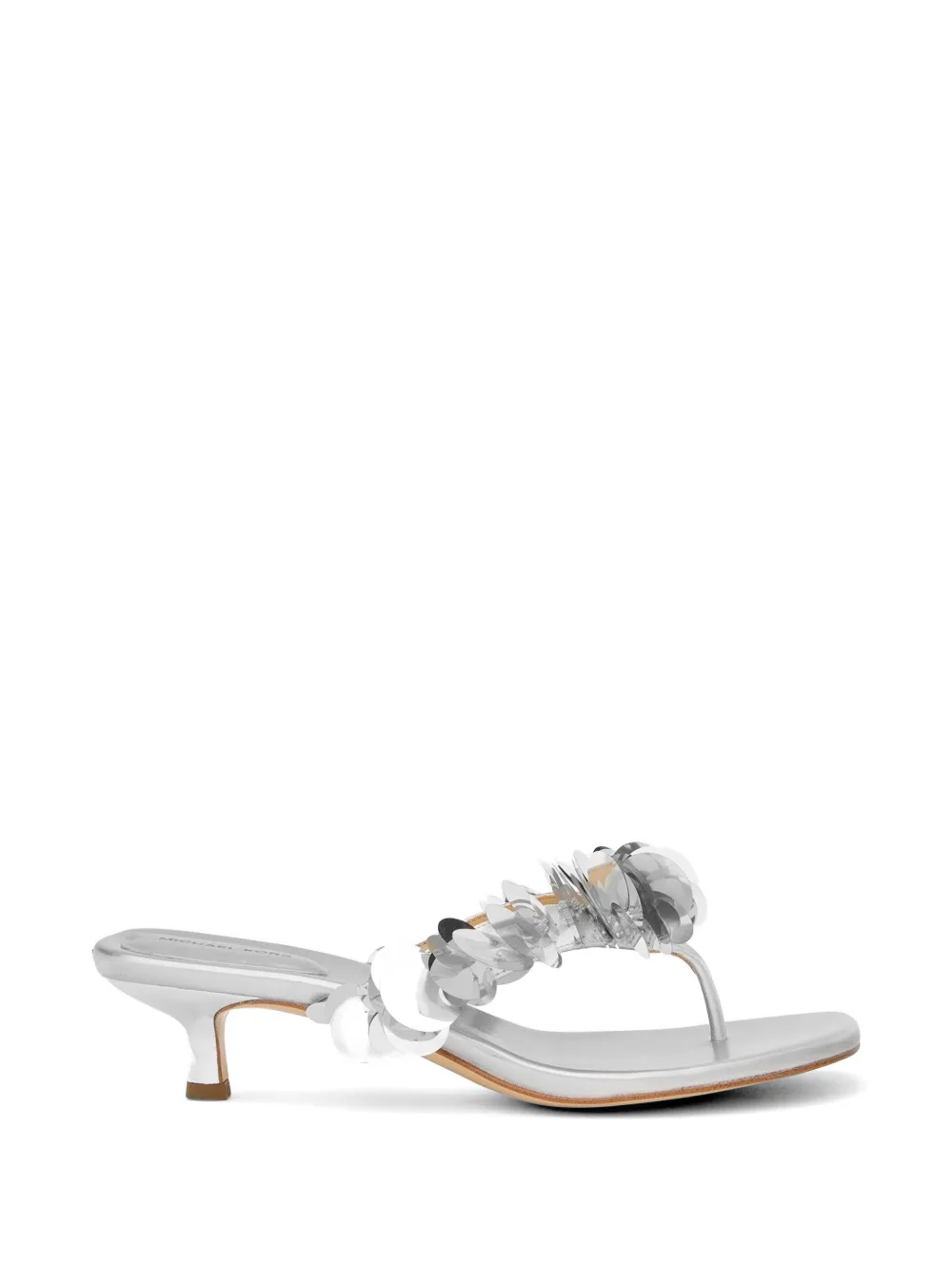 Michael Kors Loretta sequin-embellished sandals - Argento