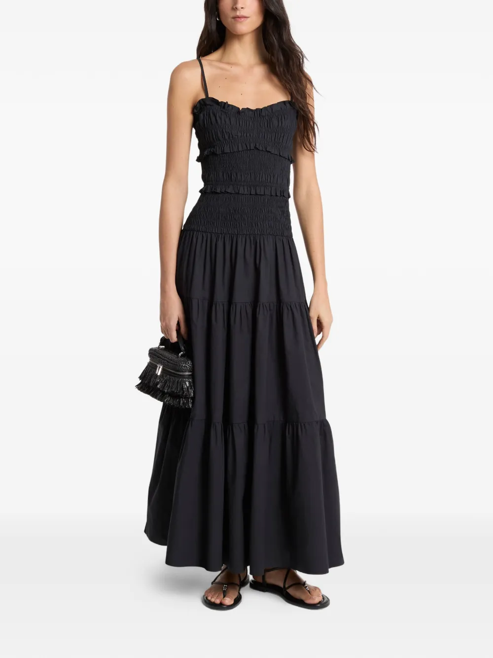 Michael Kors smocked tiered dress - Nero
