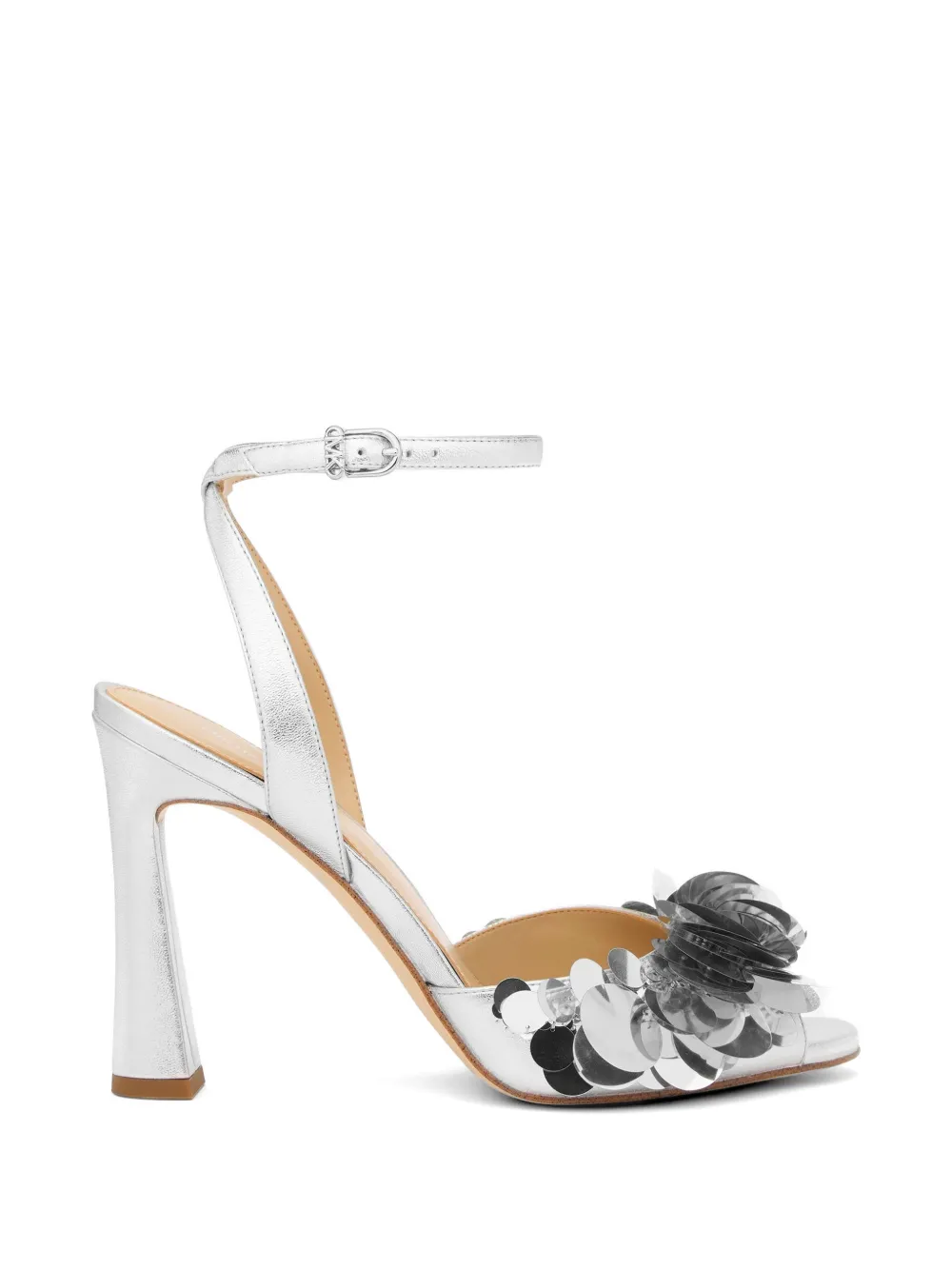 Michael Kors Loretta sequin-embellished sandals Zilver