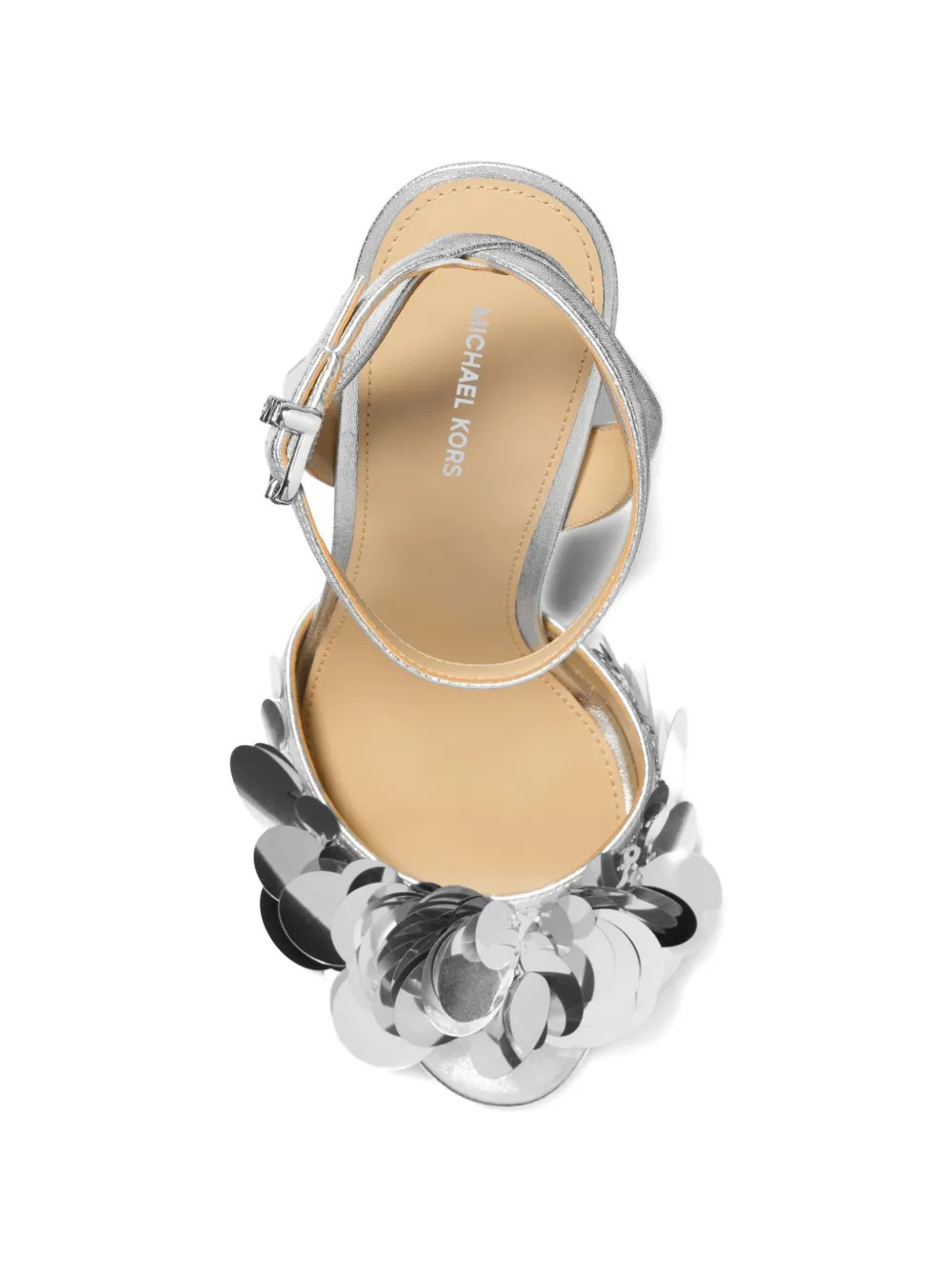Michael Kors Loretta sequin-embellished sandals Zilver