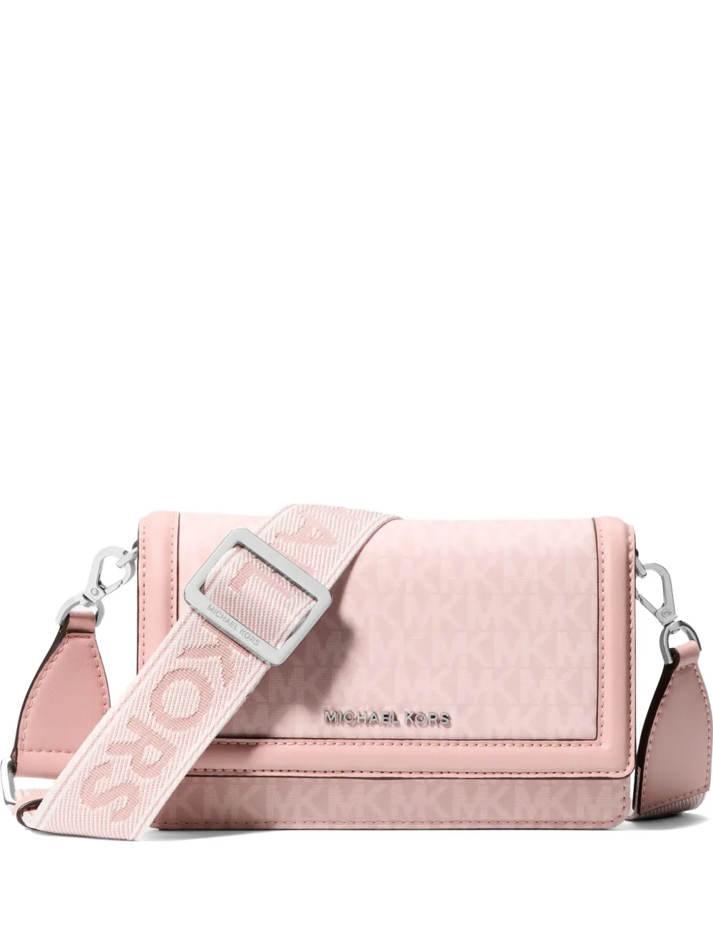 Michael Kors monogram-pattern logo-strap crossbody bag - Rosa