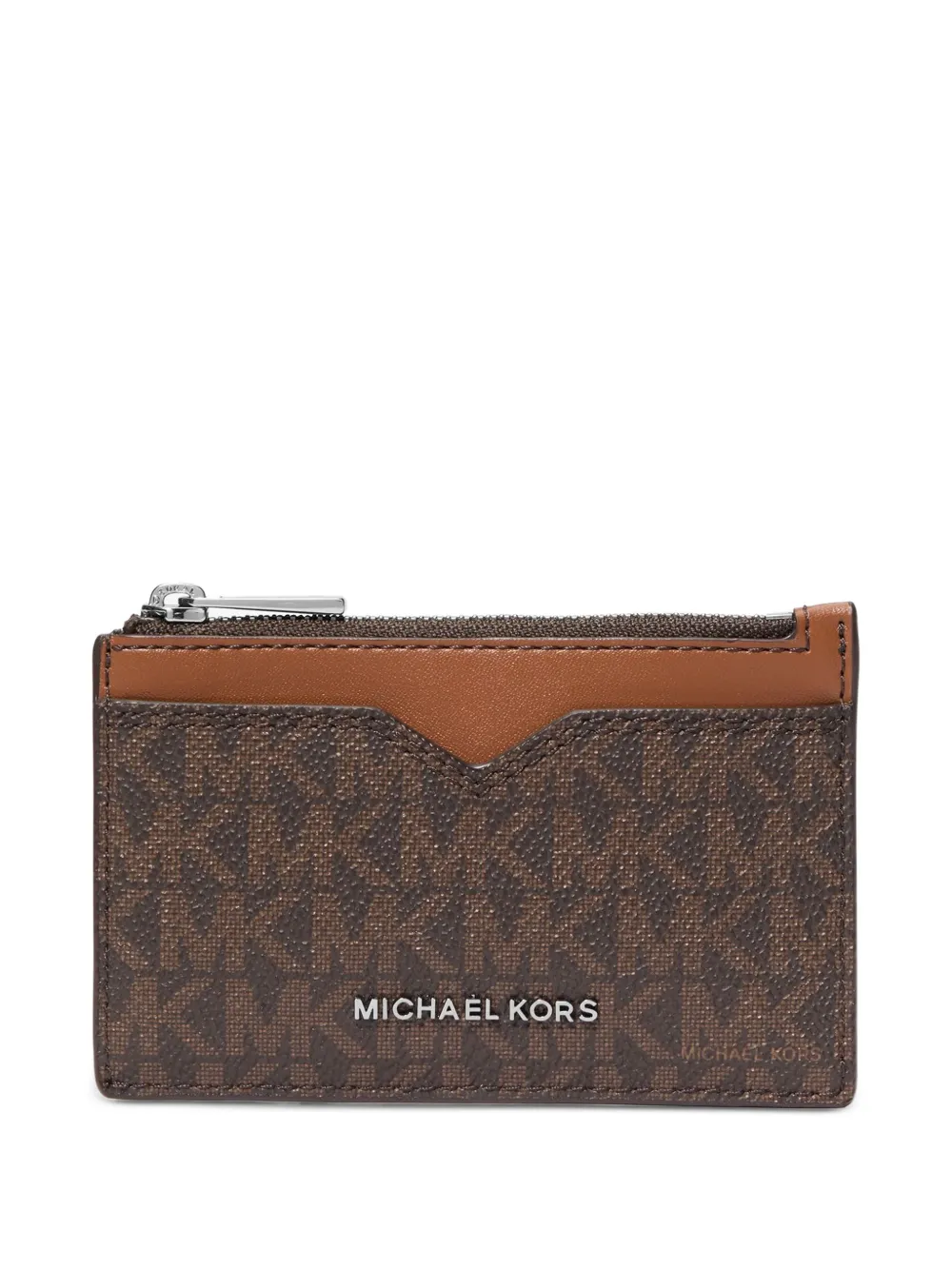 Michael Kors Hudson Zip Cardholder In Brown