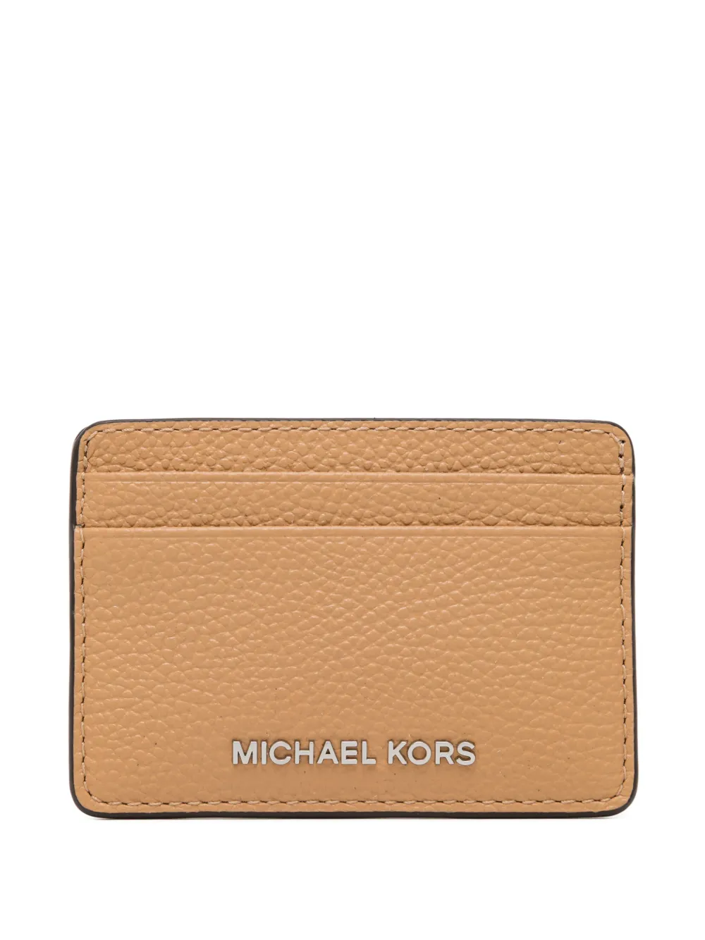 Michael Kors Leather Card Holder In Brown