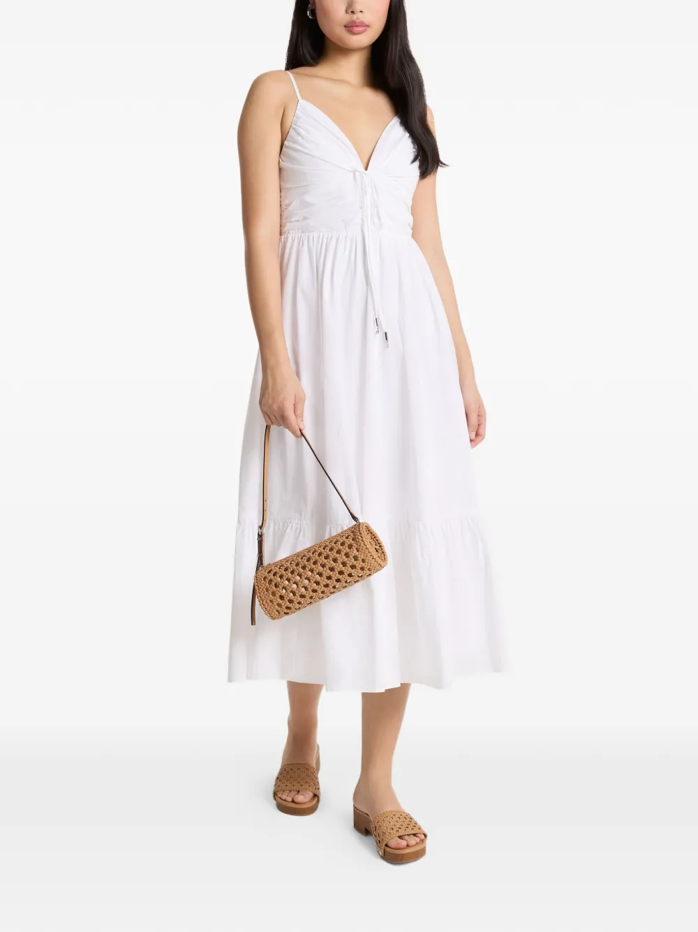 Michael Michael Kors ruched tiered dress - Weiß