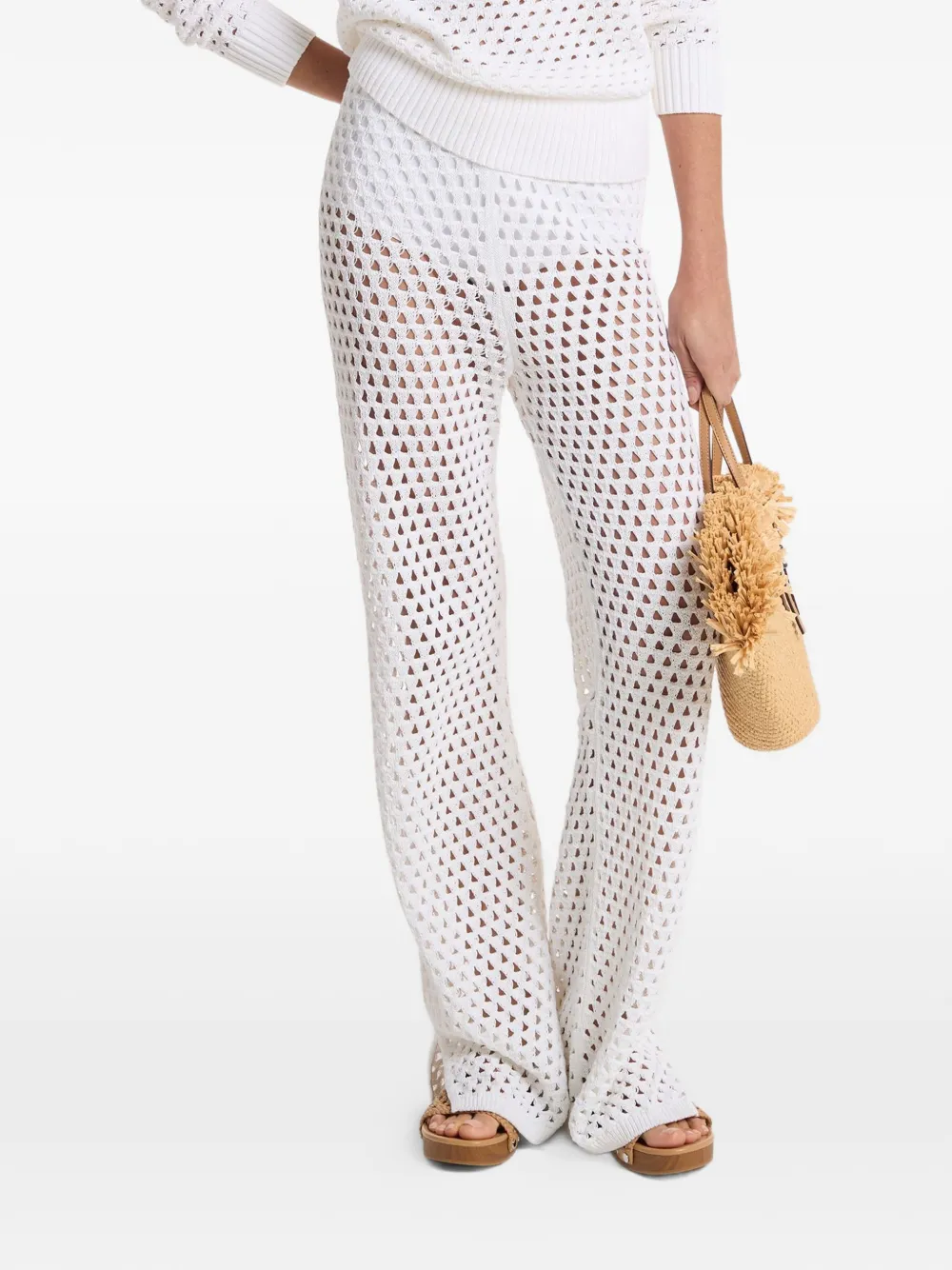 Michael Kors Fauchet open-knit trousers - Bianco