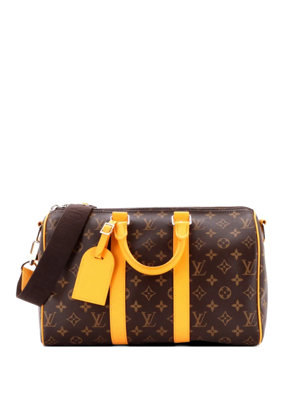 Louis Vuitton Pre-Owned Keepall Bandouliere Bag Macassar Monogram Canvas 35 travel bag - Braun