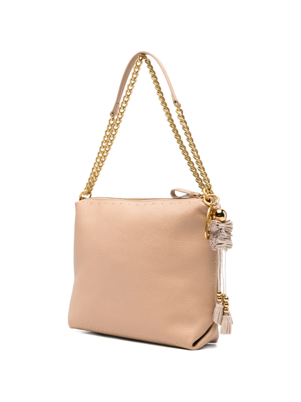  La Carrie Studs-embellished Shoulder Bag - Neutrals 