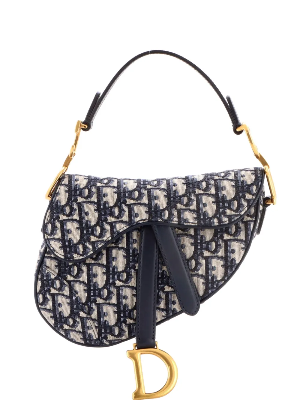 Christian Dior Pre-Owned Saddle Handbag Oblique Canvas Mini shoulder bag - Blu