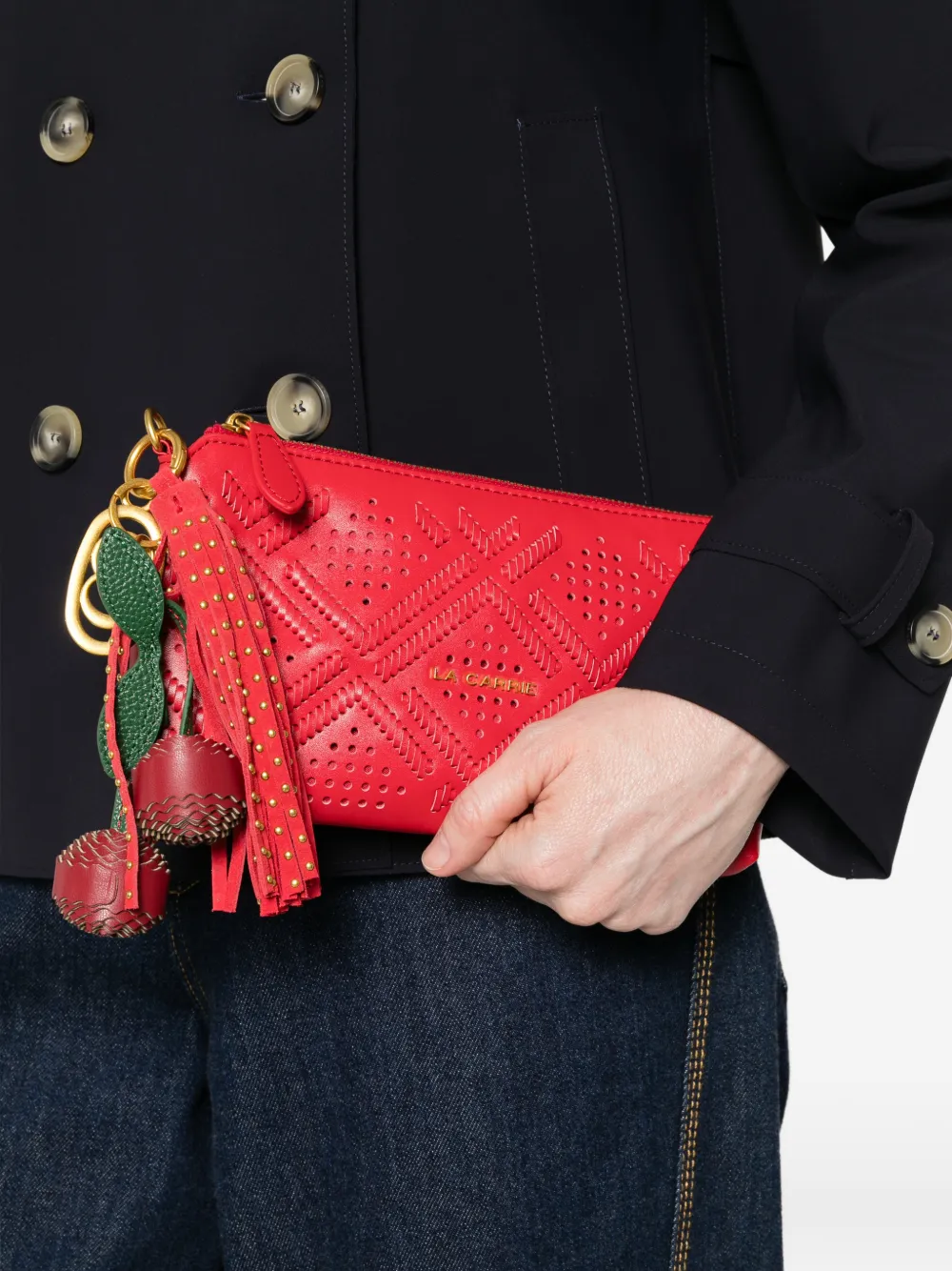  La Carrie Labyrinth Clutch Bags - Red 