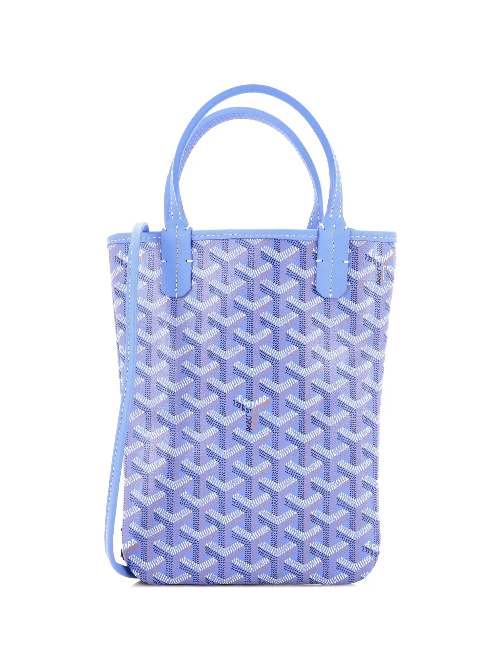 Goyard Pre-Owned Borsa a tracolla Poitiers PM in tela cerata e tela con stampa - Blu
