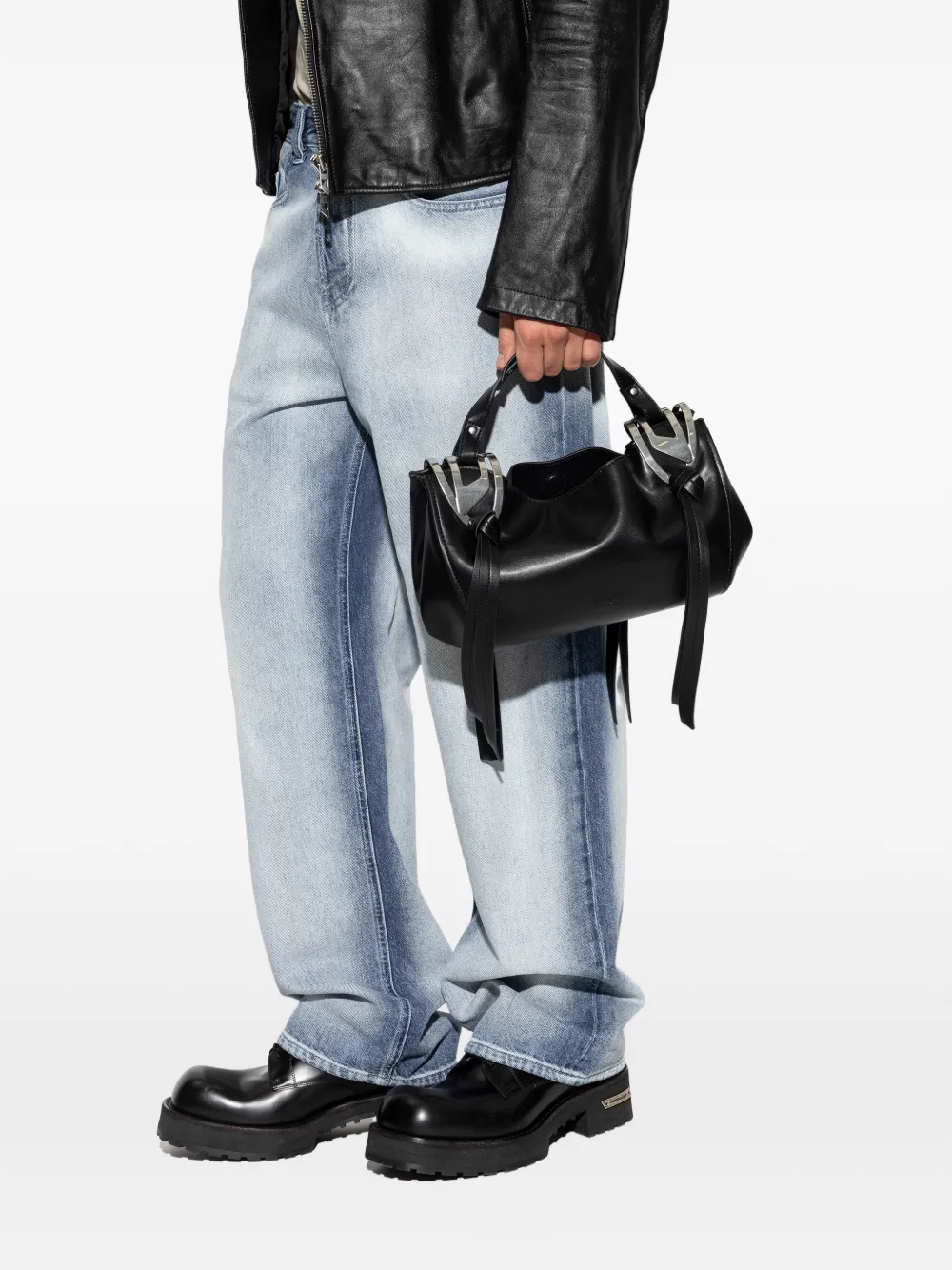  Diesel Knot Top Handle Shoulder Bag - Black 
