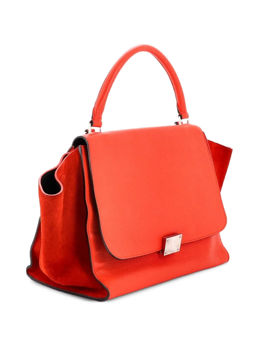  Celine Pre-owned Trapeze Bag Leather Medium Satchel - Red 