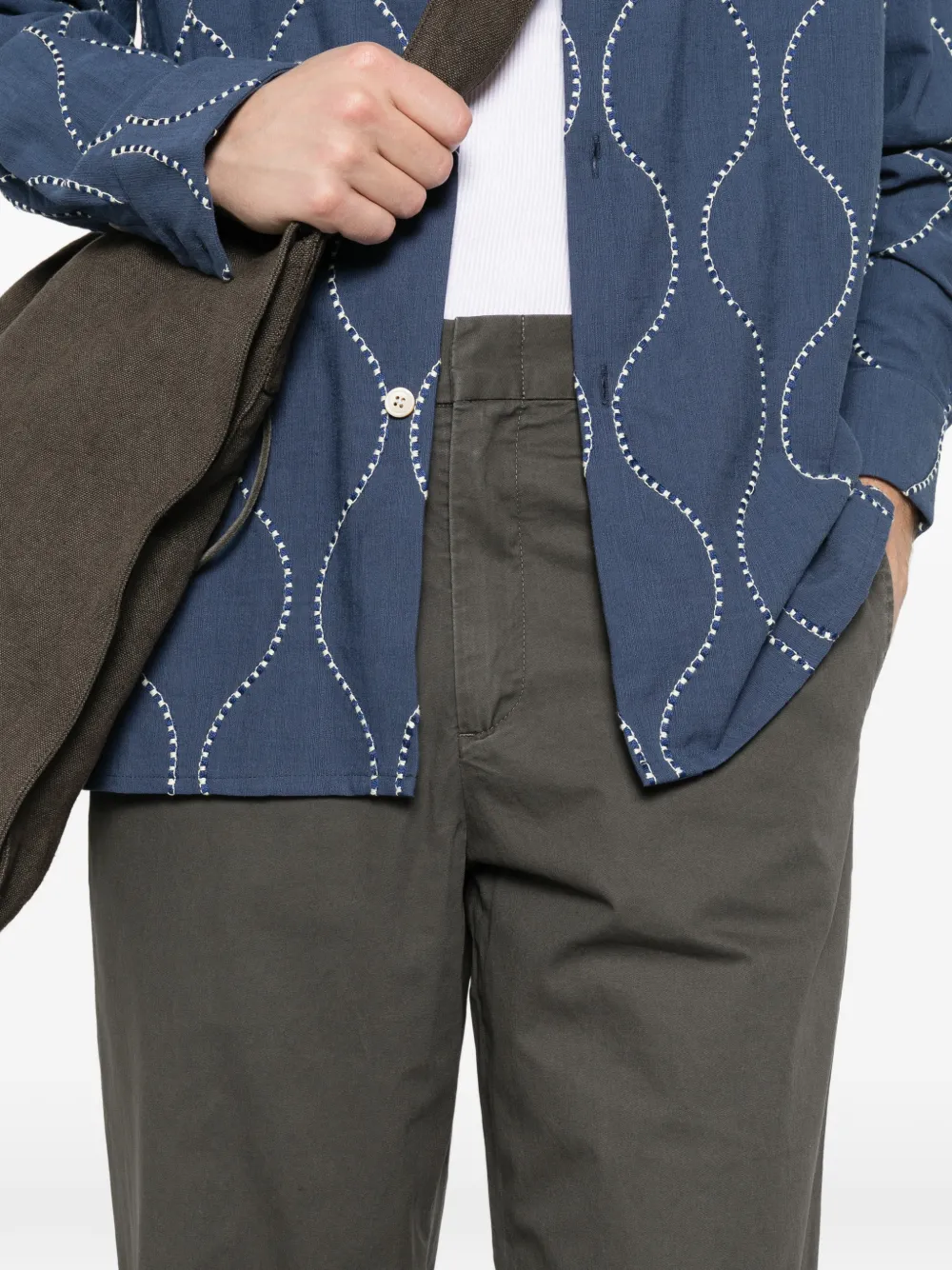 SAMSOE Broek met elastische tailleband Groen
