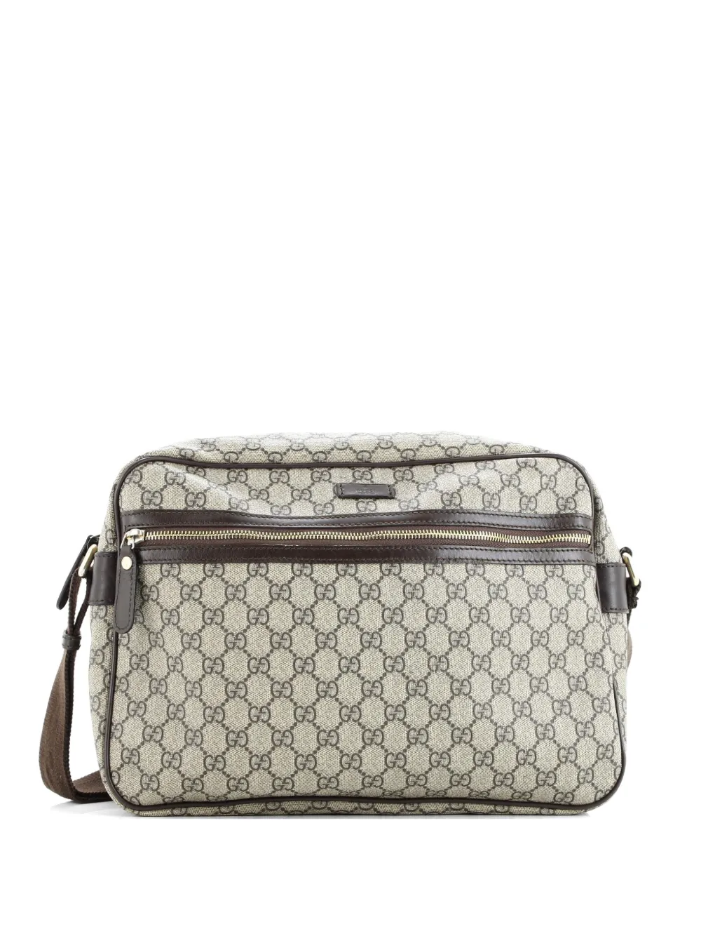 Gucci Pre-Owned Front Zip Camera Bag GG Coated Canvas Large crossbody bag - Marrone
