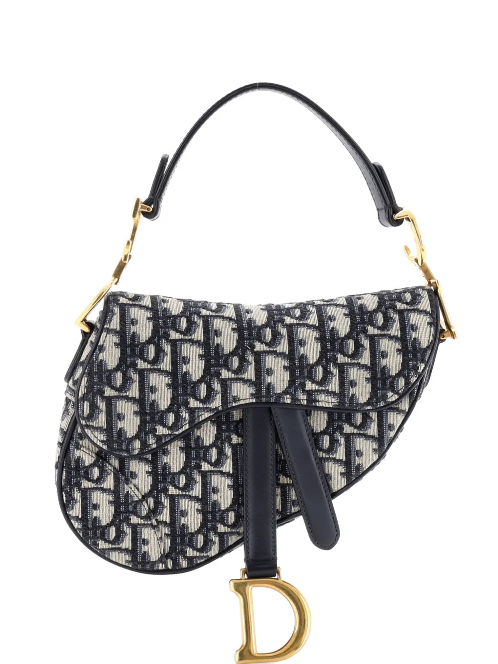 Christian Dior Pre-Owned Saddle Handbag Oblique Canvas Mini shoulder bag - Blu