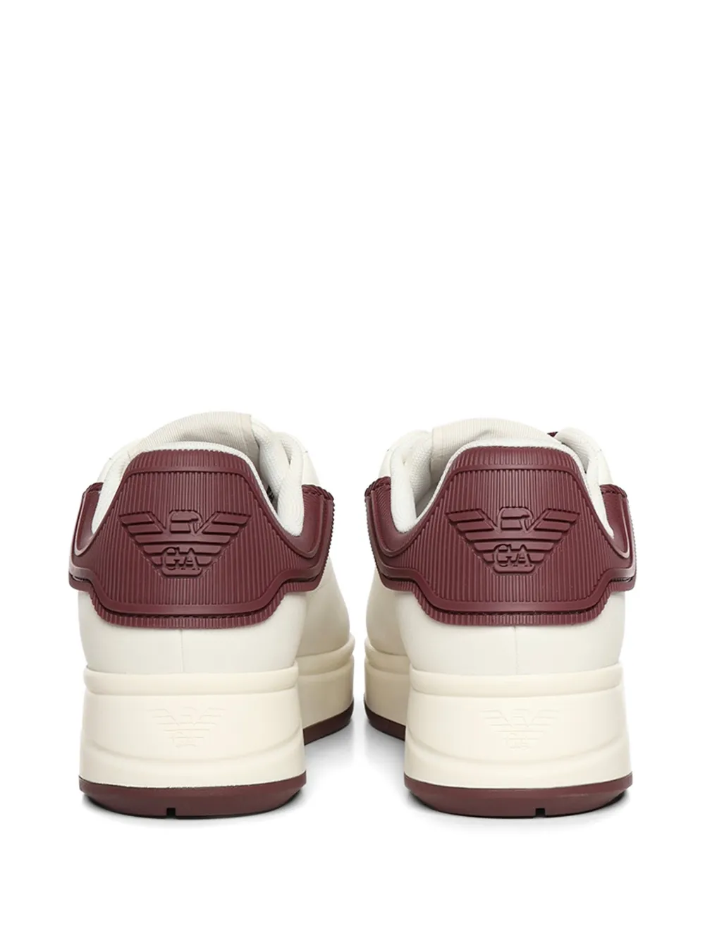 Emporio Armani logo lace-up sneakers Wit