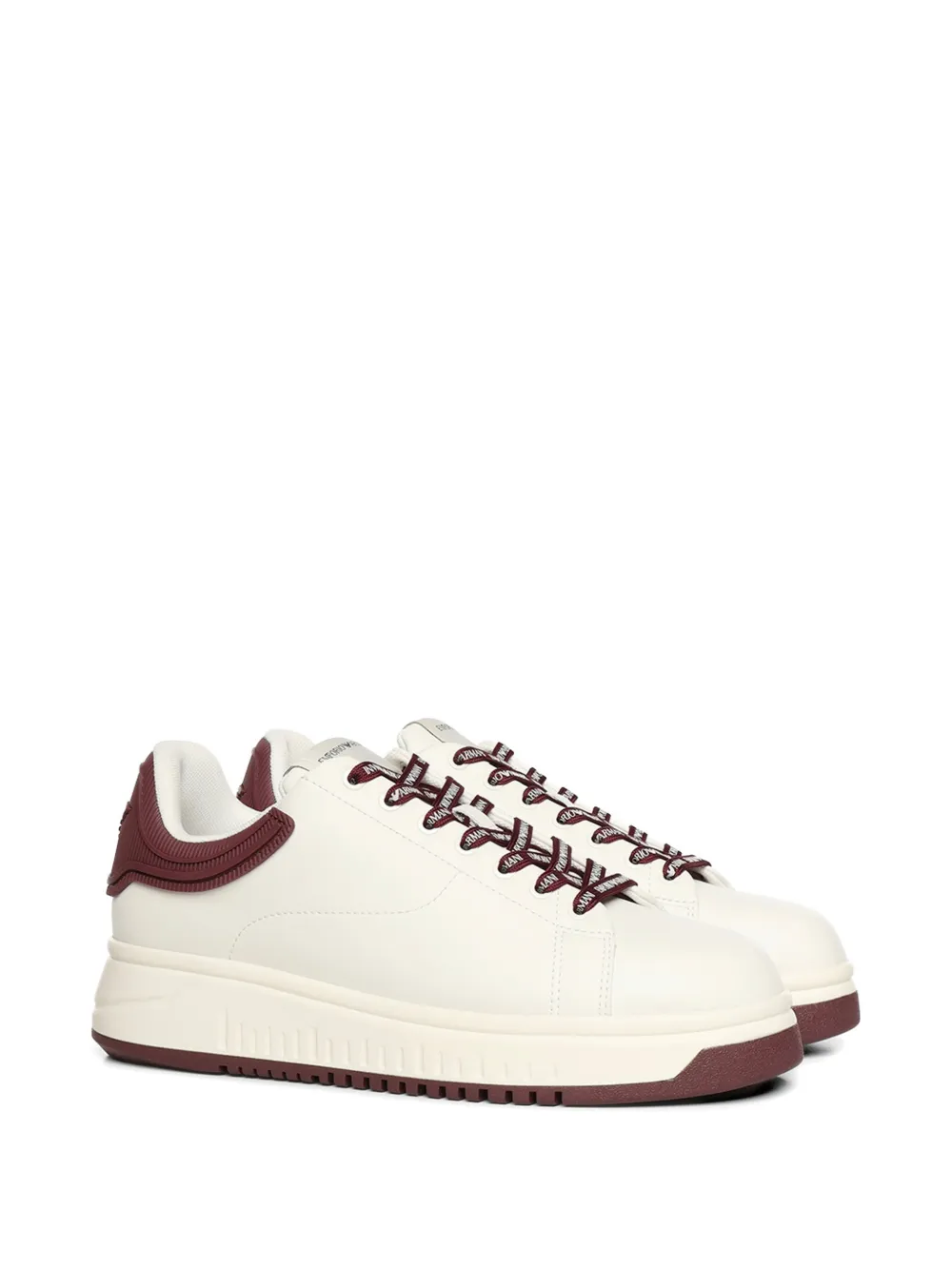 Emporio Armani logo lace-up sneakers Wit