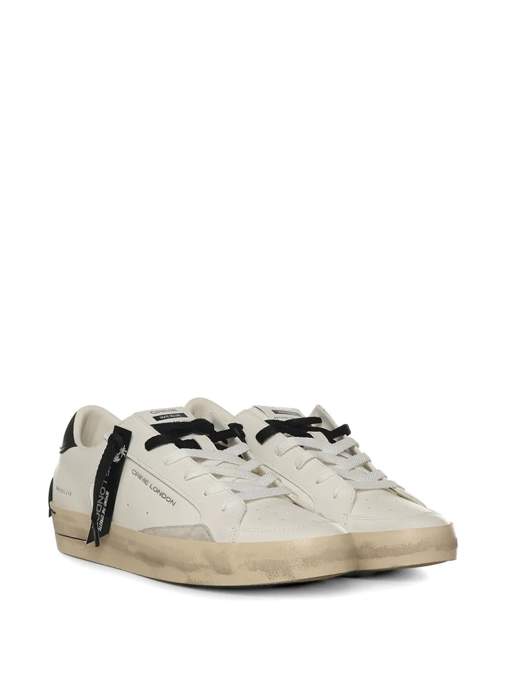 Crime London SK8 Deluxe leren sneakers Beige