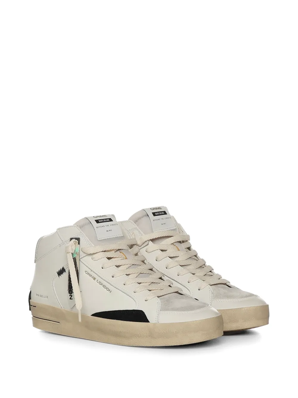 Crime London SK8 leren sneakers Beige