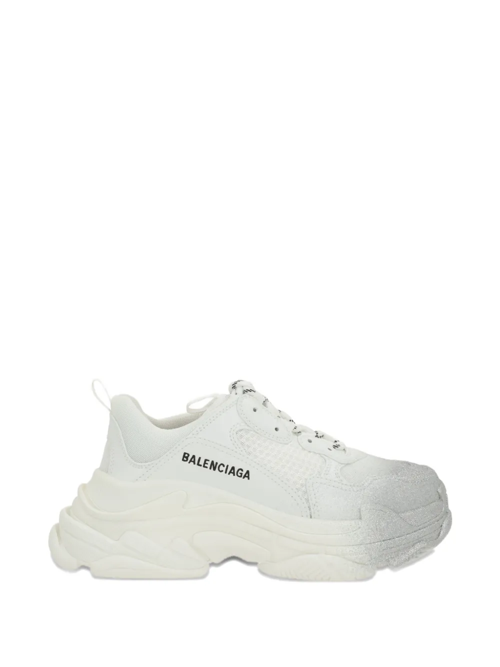 Balenciaga Triple S glitter spray-detail lace-up sneakers - Bianco