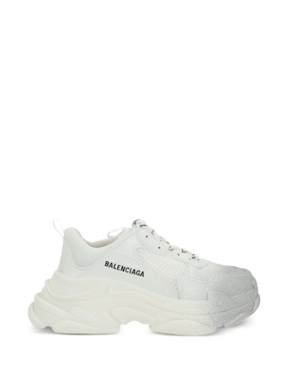 Balenciaga - Triple S sneakers met glitter en spraydetail - dames - Polyester/polyurethaan/Stof/rubber
